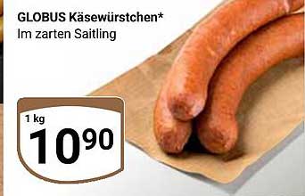 GLOBUS Käsewürstchen* im zarten Saitling
