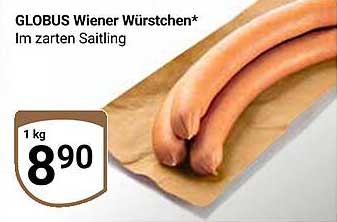 GLOBUS Wiener Würstchen* im zarten Saitling