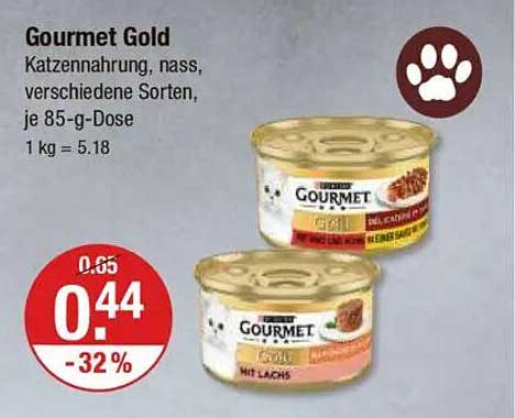 Gourmet Gold Katzennahrung, nass, verschiedene Sorten, je 85-g-Dose