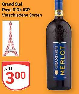 Grand Sud Pays D'Oc IGP Merlot - Verschiedene Sorten
