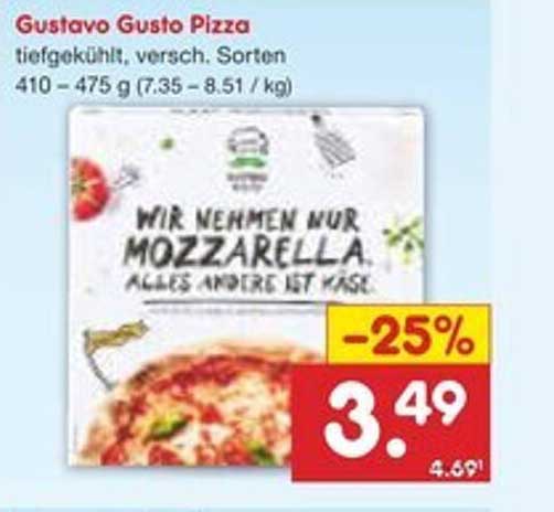 Gustavo Gusto Pizza - Tiefgekühlt, verschiedene Sorten
