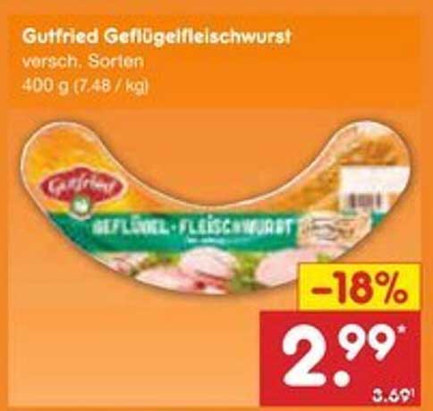 Gutfried Geflügelfleischwurst 400 g - versch. Sorten