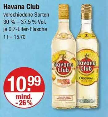 Havana Club verschiedene Sorten 30 % – 37,5 % Vol. je 0,7-Liter-Flasche