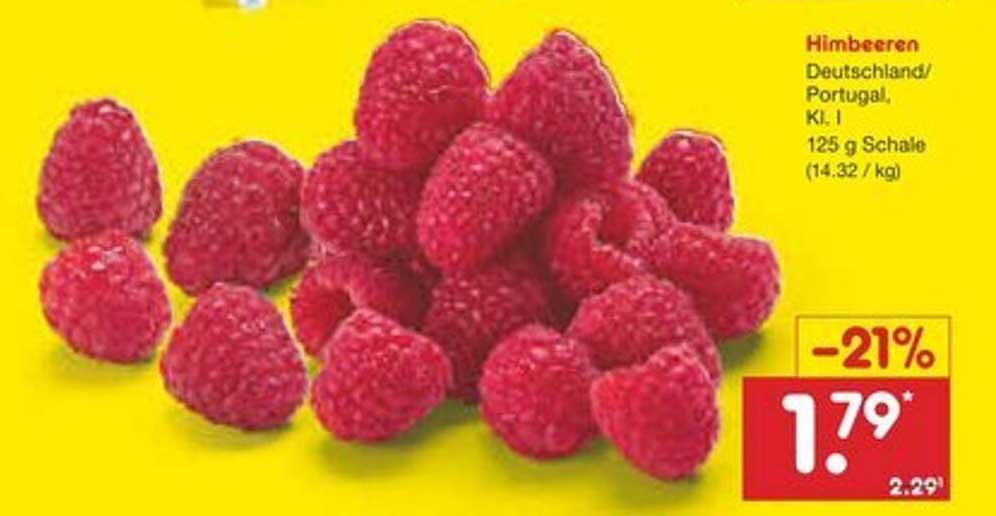 Himbeeren Deutschland/Portugal, Kl. I, 125 g Schale