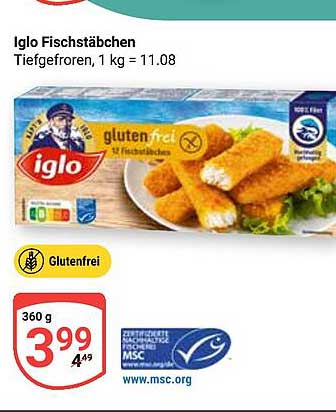 Iglo Fischstäbchen 360 g