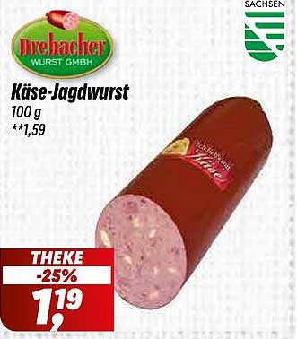Käse-Jagdwurst 100 g - Jetzt nur 1,19 €