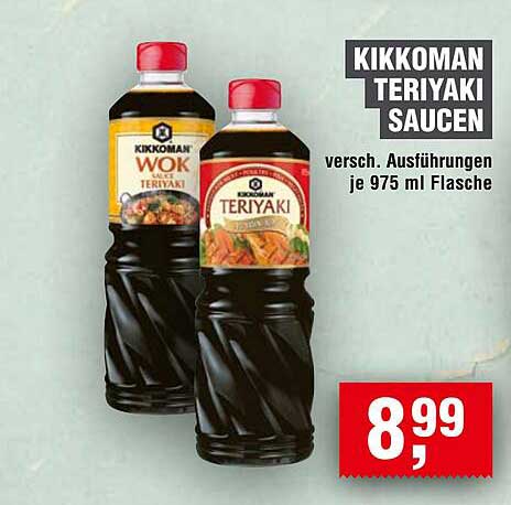 Kikkoman Teriyaki Saucen - Verschiedene Ausführungen je 975 ml Flasche