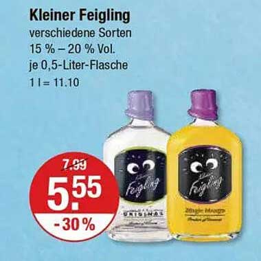 Kleiner Feigling - verschiedene Sorten 15 % - 20 % Vol. je 0,5-Liter-Flasche