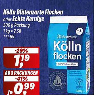 Kölln Blütenzarte Flocken oder Echte Kerne 500 g Packung