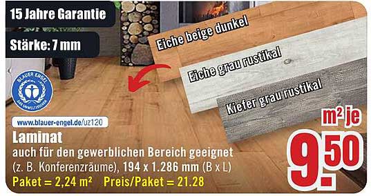 Laminat mit 15 Jahren Garantie - Auch für den gewerblichen Bereich geeignet