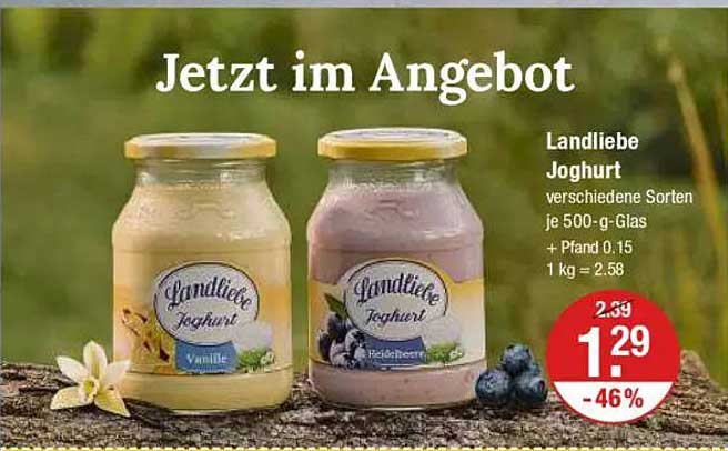 Landliebe Joghurt verschiedene Sorten je 500-g-Glas