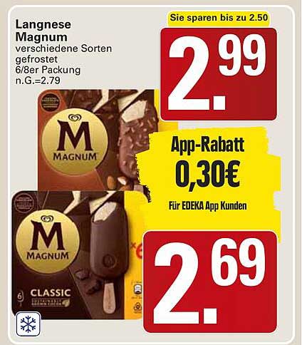 Langnese Magnum verschiedene Sorten gefroren 6/8er Packung