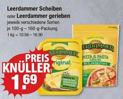 Leerdammer Scheiben oder Leerdammer gerieben