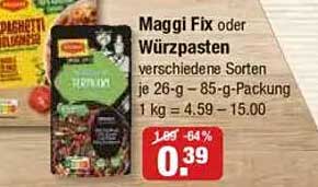 Maggi Fix oder Würzpasten – Standard 26-g- bis 85-g-Packung