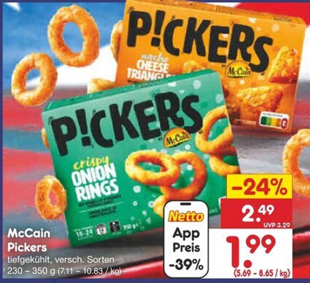McCain Pickers - Crispy Onion Rings und Nacho Cheese Triangles