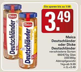 Meica Deutschländer oder Dicke Deutschländer, verschiedene Sorten