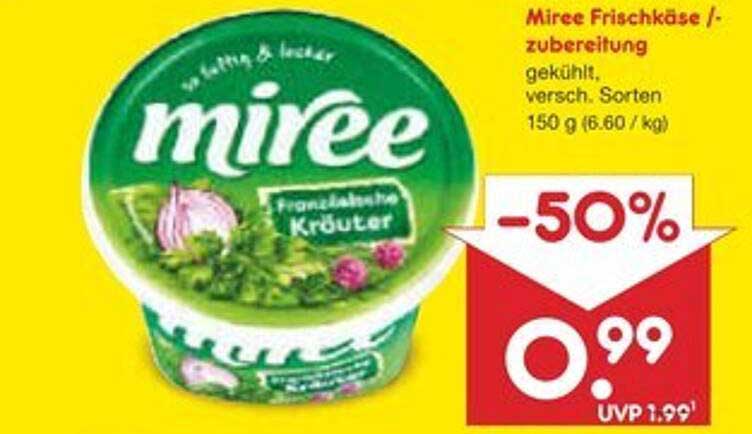 Miree Frischkäse/-zubereitung gekühlt, verschiedene Sorten 150 g (6,60 €/kg)