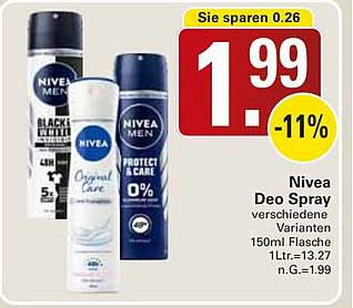 Nivea Deo Spray verschiedene Varianten 150ml Flasche