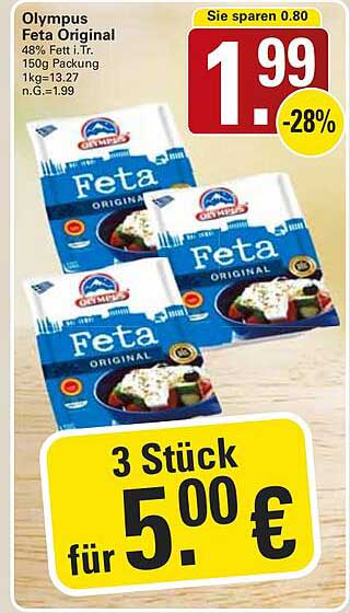 Olympus Feta Original - 3 Stück für 5,00 €