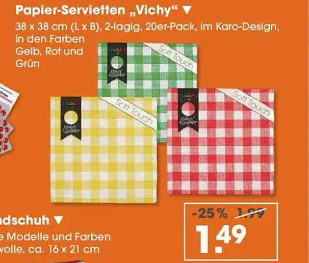 Papier-Servietten „Vichy“ 20er-Pack