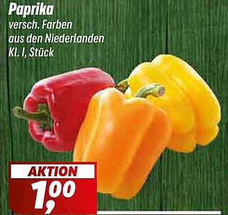 Paprika - verschiedene Farben aus den Niederlanden, Kl. I, Stück