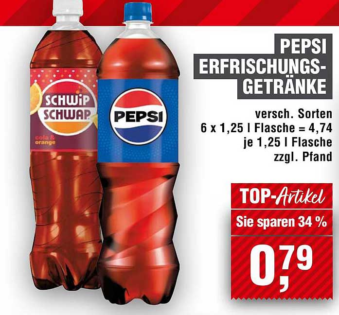 PEPSI Erfrischungsgetränke - 6 Stück á 1,25 l
