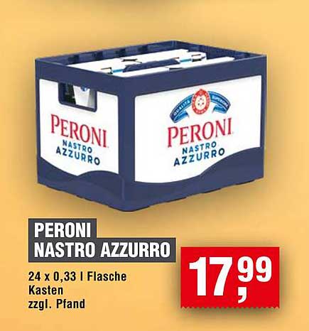 PERONI NASTRO AZZURRO 24 x 0,33 l Flasche Kasten