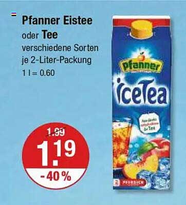 Pfanner Eistee oder Tee verschiedene Sorten je 2-Liter-Packung