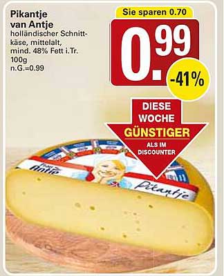 Pikantje von Antje - holländischer Schnittkäse, mittelalt