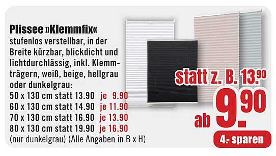 Plissee »Klemmfix« - stufenlos verstellbar und blickdicht