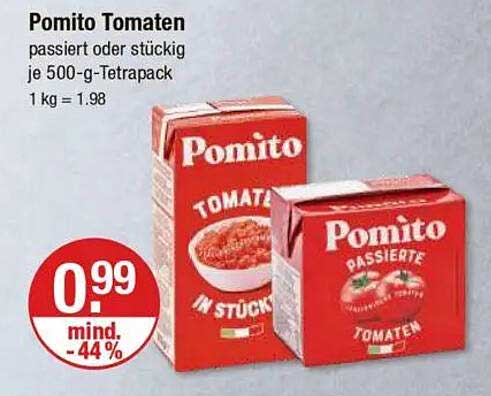 Pomito Tomaten – Passiert oder Stückig je 500-g-Tetrapack