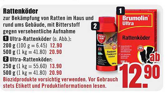 Rattenköder zur Bekämpfung von Ratten im Haus und rund ums Gebäude