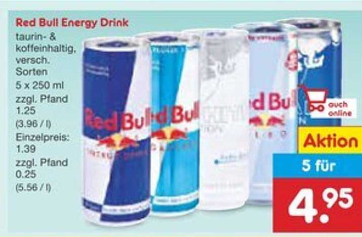 Red Bull Energy Drink 5 x 250 ml - Aktion