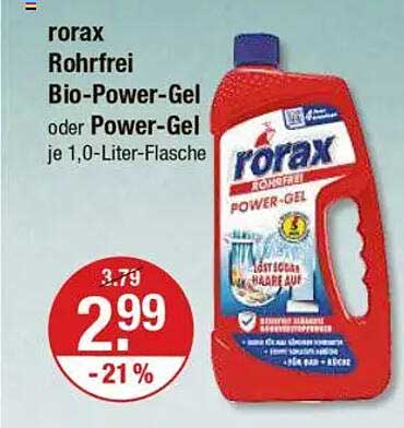 rorax Rohrfrei Bio-Power-Gel oder Power-Gel je 1,0-Liter-Flasche