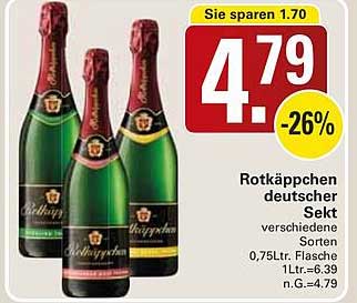 Rotkäppchen deutscher Sekt - verschiedene Sorten 0,75L Flasche