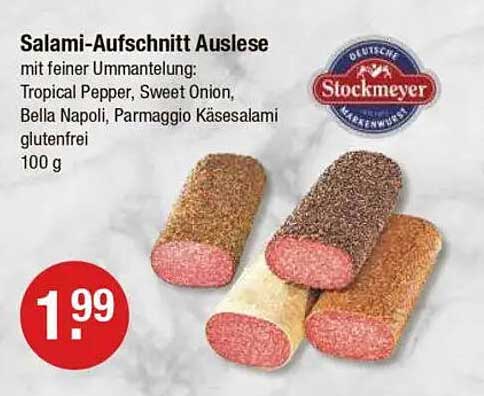 Salami-Aufschnitt Auslese mit feiner Ummantelung