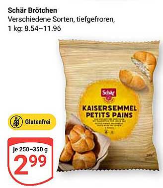 Schär Brötchen Kaisersemme Petits Pains, Glutenfrei