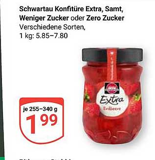 Schwartau Konfitüre Extra, Samt, Weniger Zucker oder Zero Zucker, 255-340 g