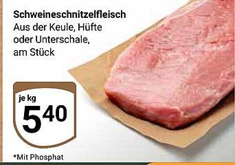 Schweineschnitzelfleisch - Aus der Keule, Hüfte oder Unterschale, am Stück
