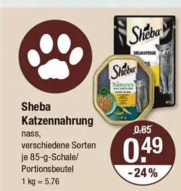 Sheba Katzennahrung nass, verschiedene Sorten je 85-g-Schale/Portionsbeutel