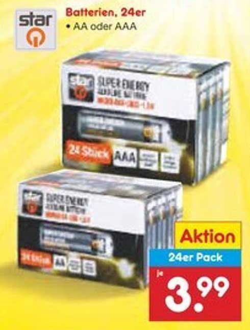 Star Batterien, 24er Pack - AA oder AAA