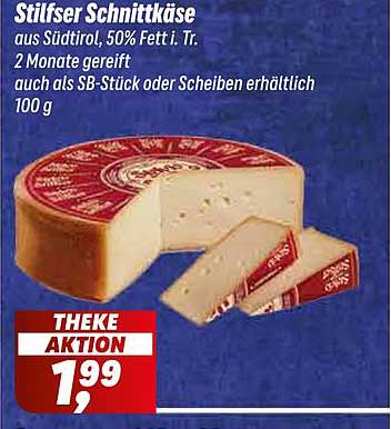 Stilfser Schnittkäse aus Südtirol - 100 g für nur 1,99 €
