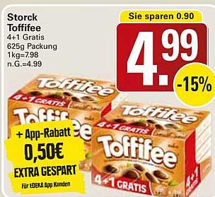 Storck Toffifee 4+1 Gratis 625g Packung