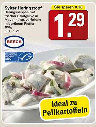 Sylt Heringstopf mit frischer Salatgurke in Mayonnaise