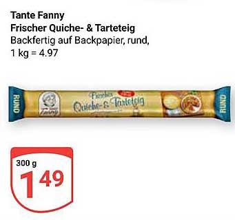 Tante Fanny Frischer Quiche- & Tarteteig