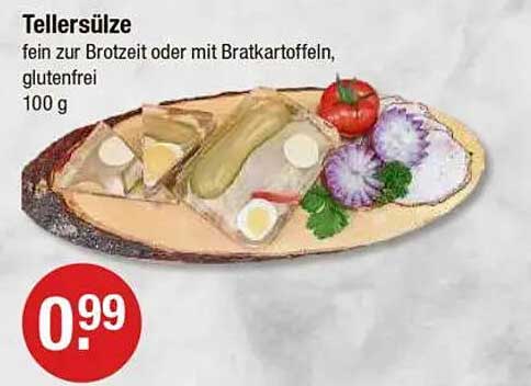 Tellersülze, fein zur Brotzeit oder mit Bratkartoffeln, glutenfrei, 100 g