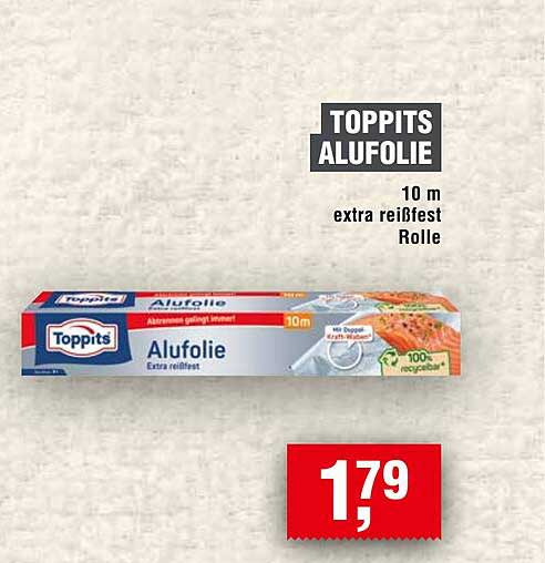 TOPPITS ALUFOLIE 10 m extra reißfest Rolle