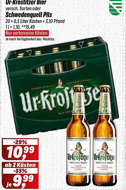 Ur-Krostitzer Bier – Verschiedene Sorten oder Schwedenquell Pils