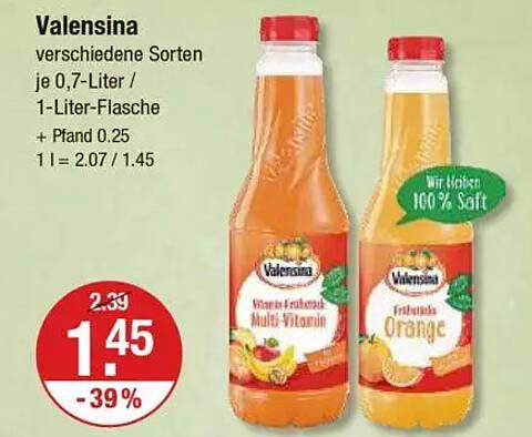 Valensina Fruchtsäfte 0,7-Liter-Flasche - verschiedene Sorten
