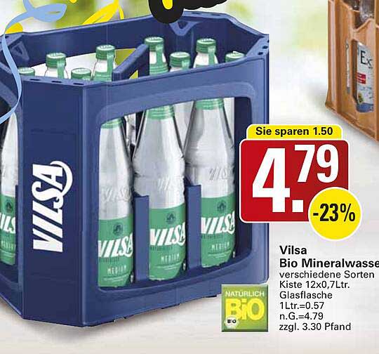 Vilsa Bio Mineralwasser verschiedene Sorten Kiste 12x0,7Ltr.